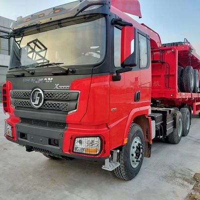 Sol direksiyon Shacman X3000 traktör kamyonu, çift sıra koltuk ağır kamyon başı