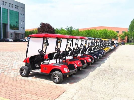 Elektrikli 4 Koltuklu Golf Kulübü Arabaları Golf Arabaları 30km/h Pille Yürütülen Sokak Yasal